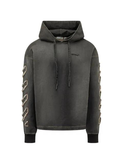 diagonals distressed hoodie by OFF-WHITE