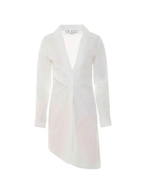 draped asymmetric-hem shirt dress by OFF-WHITE
