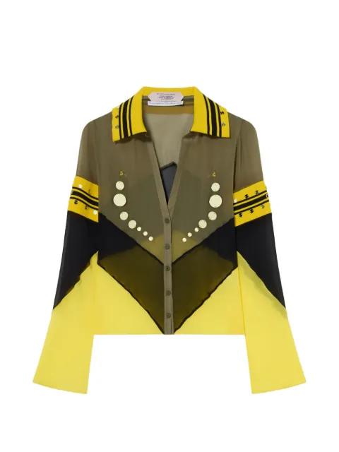 embellished colour-block shirt by OFF-WHITE