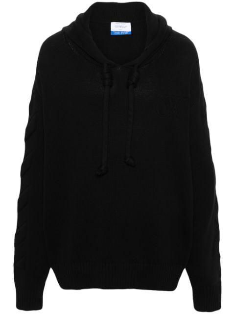 embossed-logo knitted hoodie by OFF-WHITE
