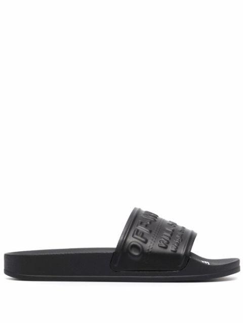 embossed pool slides by OFF-WHITE
