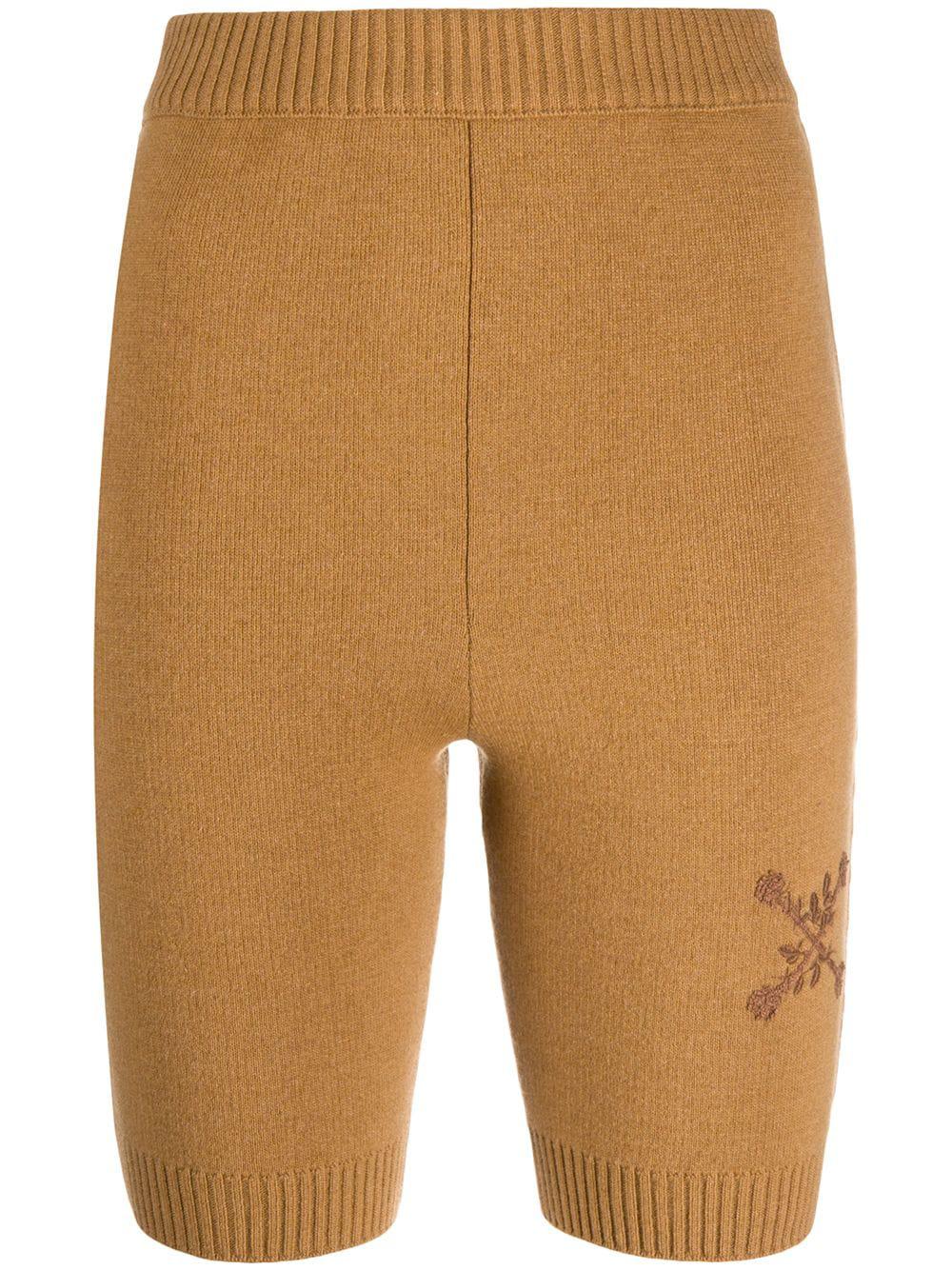 embroidered floral Arrows motif knitted shorts by OFF-WHITE