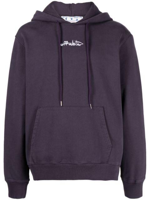 embroidered-logo cotton hoodie by OFF-WHITE