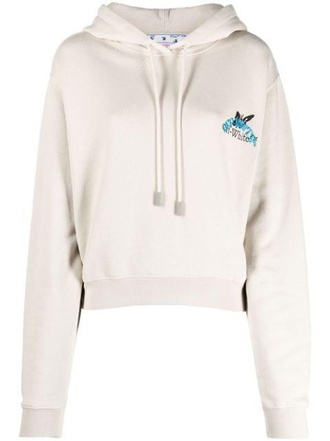embroidered-logo cotton hoodie by OFF-WHITE