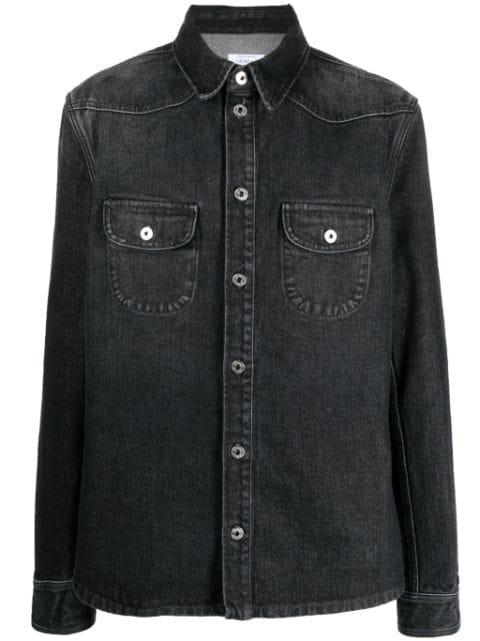 embroidered-logo denim shirt by OFF-WHITE