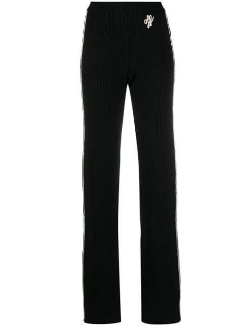 embroidered-logo knit trousers by OFF-WHITE