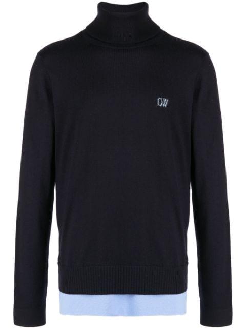 embroidered-logo long-sleeve sweatshirt by OFF-WHITE