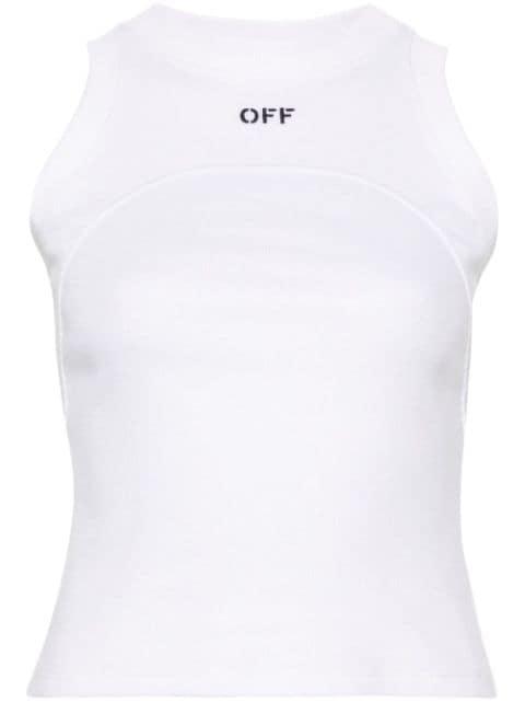 embroidered-logo ribbed tank top by OFF-WHITE