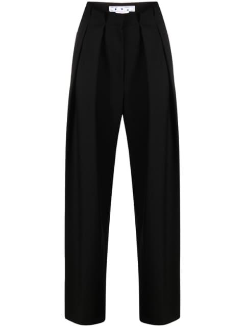 embroidered-logo tailored trousers by OFF-WHITE