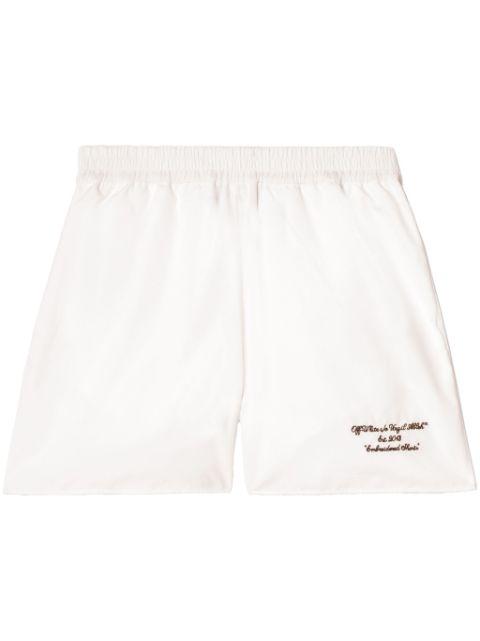 embroidered poplin shorts by OFF-WHITE