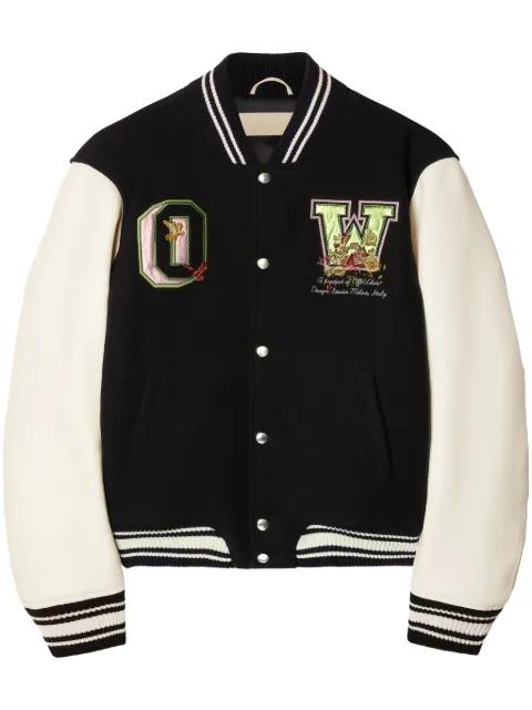 floral-embroidered bomber jacket by OFF-WHITE