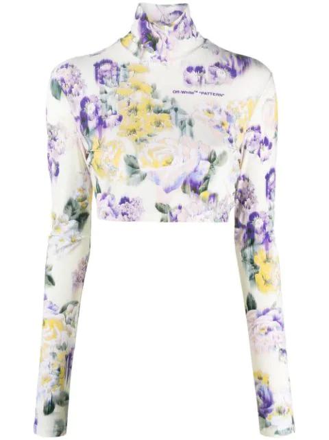 floral-print cropped top by OFF-WHITE