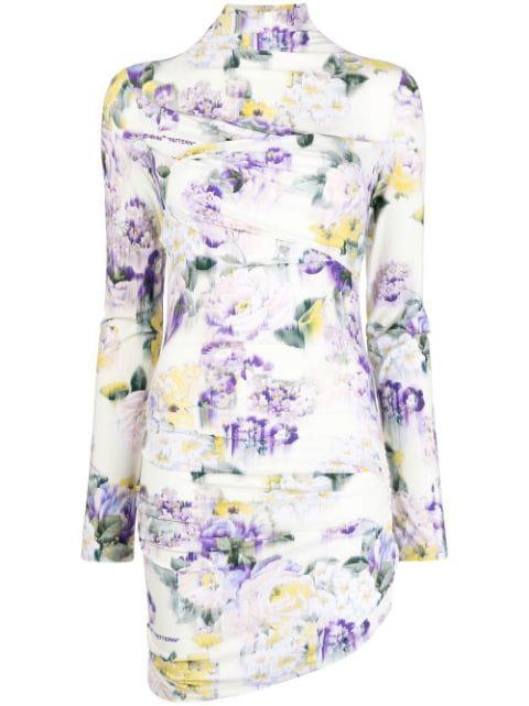 floral-print draped dress by OFF-WHITE