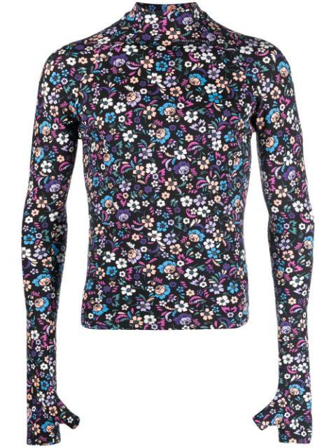 floral-print long-sleeve T-shirt by OFF-WHITE
