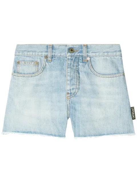 frayed denim shorts by OFF-WHITE