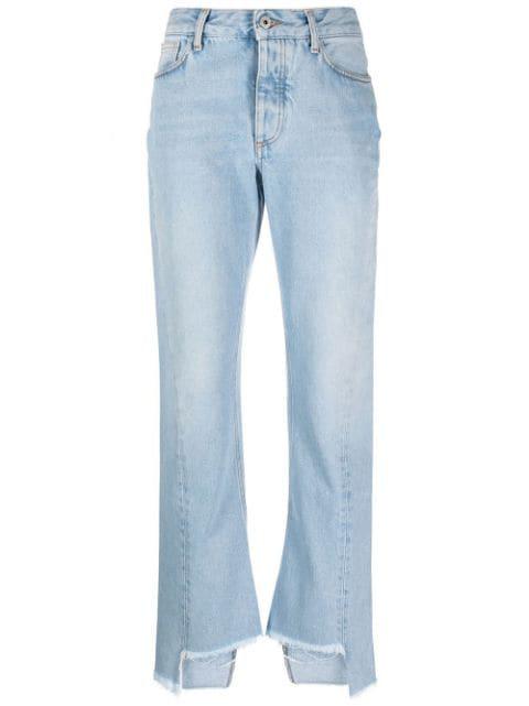 frayed-edge straight-leg jeans by OFF-WHITE
