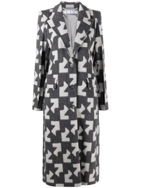 geometric pattern overcoat by OFF-WHITE