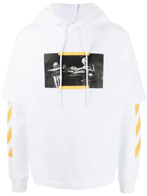 graphic-print layered hoodie by OFF-WHITE