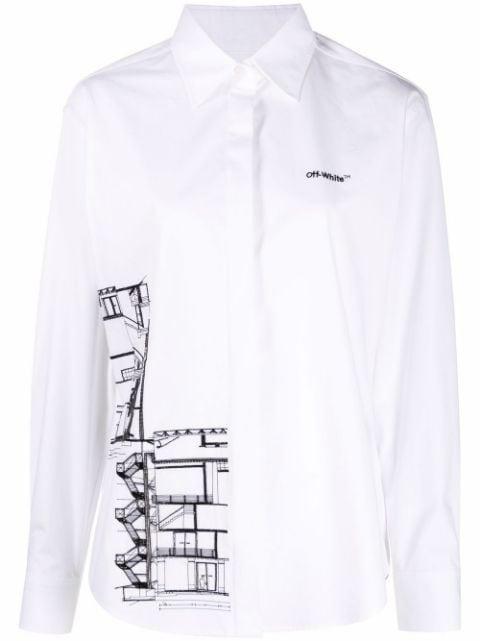graphic-print long-sleeve shirt by OFF-WHITE