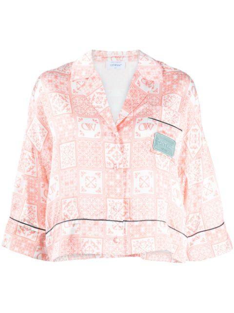 graphic-print satin shirt by OFF-WHITE