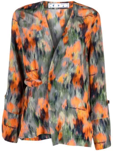 graphic-print silk blouse by OFF-WHITE