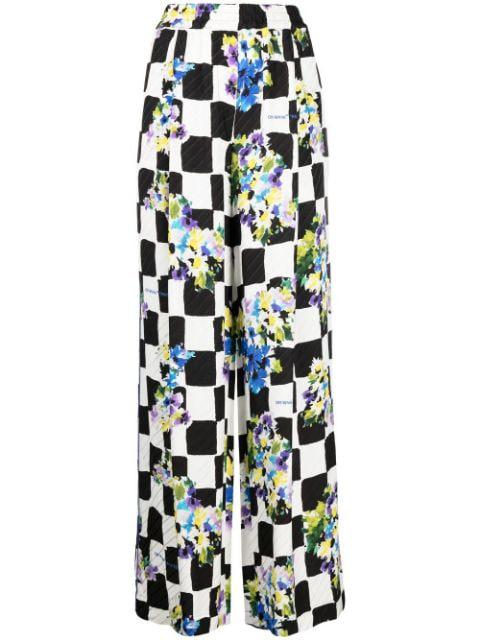 high-waisted checked trousers by OFF-WHITE