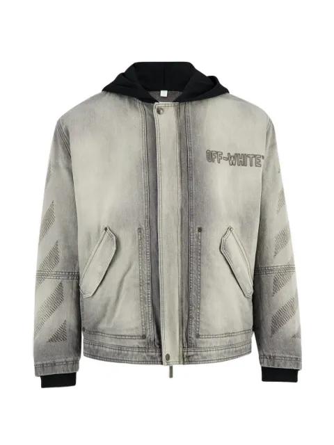 hoodied denim jacket by OFF-WHITE
