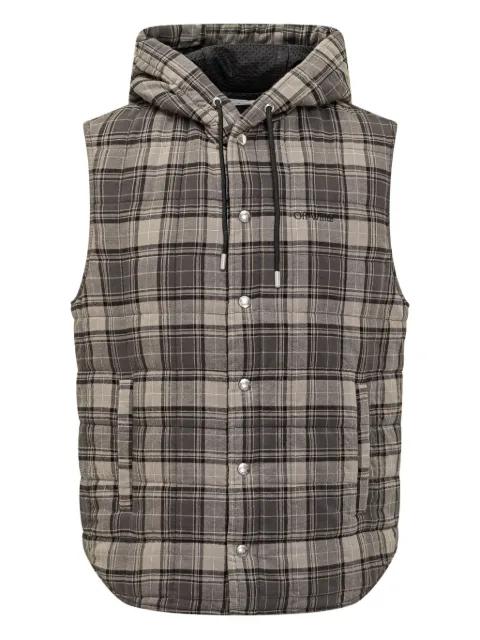 hoodied plaid vest by OFF-WHITE
