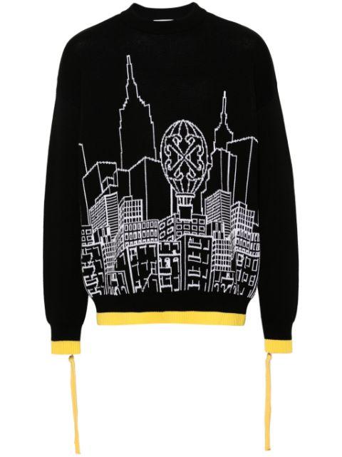intarsia-knit jumper by OFF-WHITE