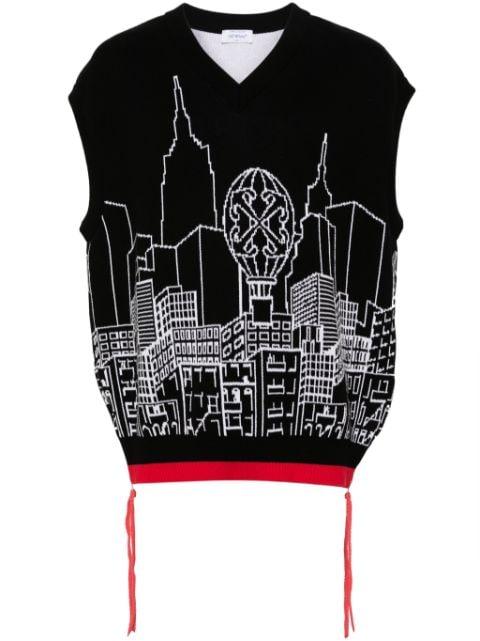 intarsia-knit sleeveless jumper by OFF-WHITE
