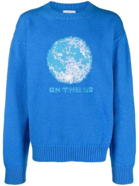 intarsia-knit wool-blend jumper by OFF-WHITE
