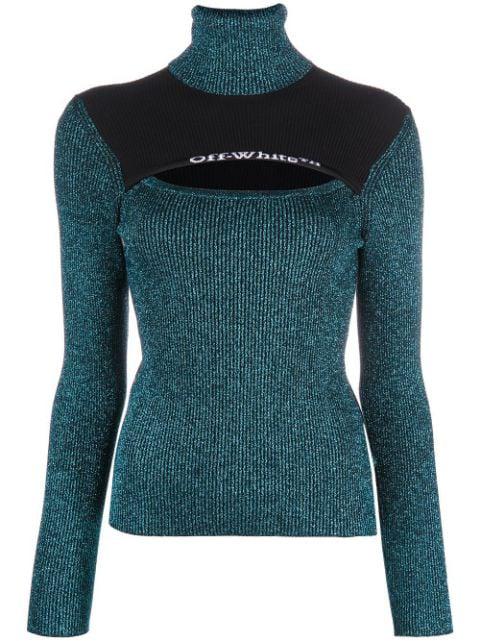 keyhole-neck multi-panel design jumper by OFF-WHITE