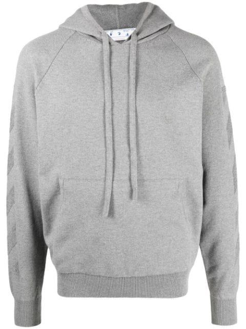 knitted logo-detail hoodie by OFF-WHITE