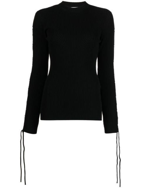 lace-detail ribbed top by OFF-WHITE