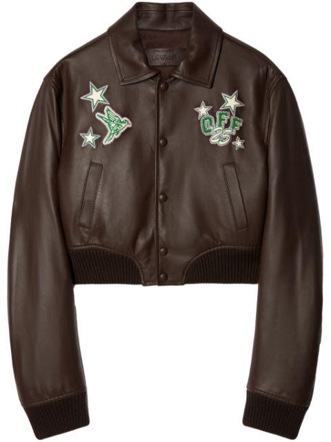 leather bomber jacket by OFF-WHITE