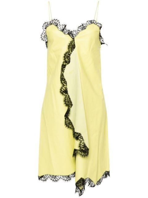leather lace-detail dress by OFF-WHITE