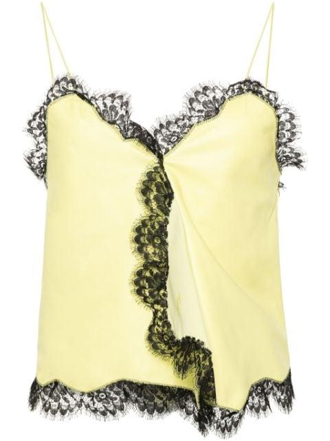 leather lace-detail top by OFF-WHITE