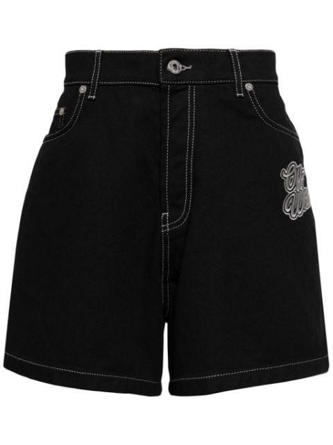 logo-appliqué denim shorts by OFF-WHITE
