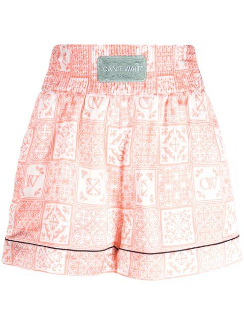 logo-appliqué high-waist mini shorts by OFF-WHITE