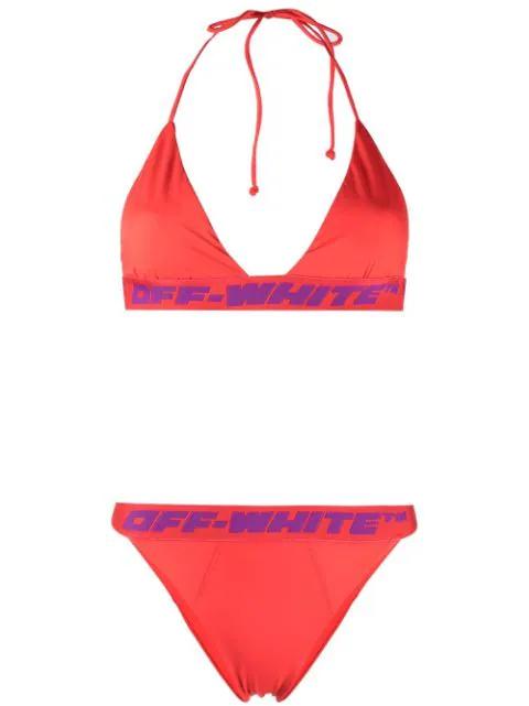 logo-band bikini set by OFF-WHITE
