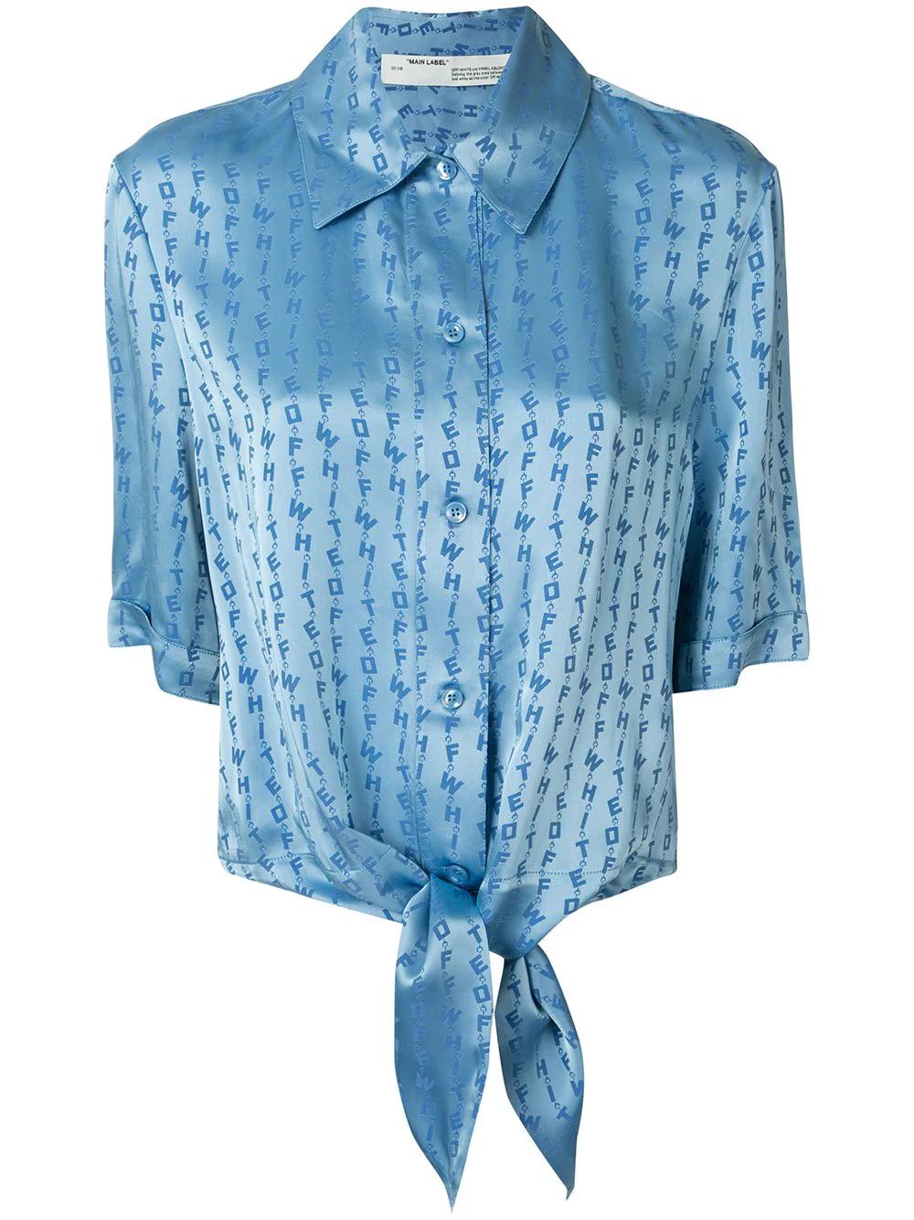 logo baseball knot blouse by OFF-WHITE