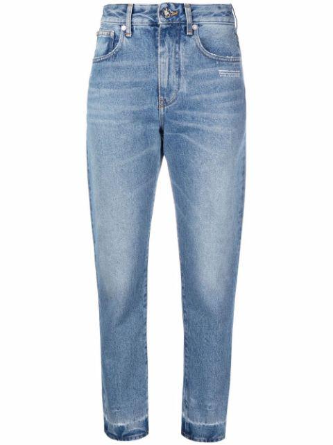 logo cropped jeans by OFF-WHITE