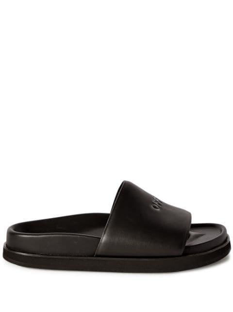 logo-debossed leather slides by OFF-WHITE