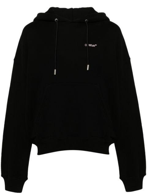 logo-embroidered cotton hoodie by OFF-WHITE