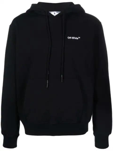 logo-embroidered cotton hoodie by OFF-WHITE