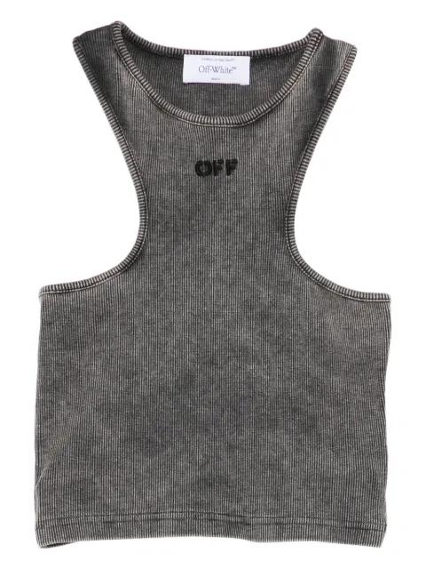 logo-embroidered crop top by OFF-WHITE