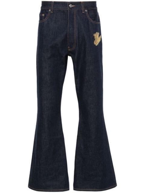 logo-embroidered flared jeans by OFF-WHITE