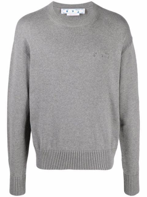 logo embroidered knitted jumper by OFF-WHITE
