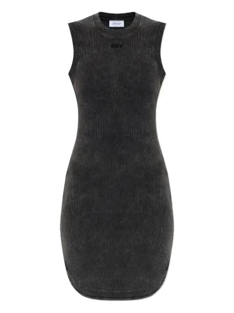 logo-embroidered ribbed dress by OFF-WHITE