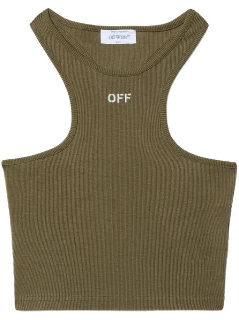 logo-embroidered ribbed tank top by OFF-WHITE